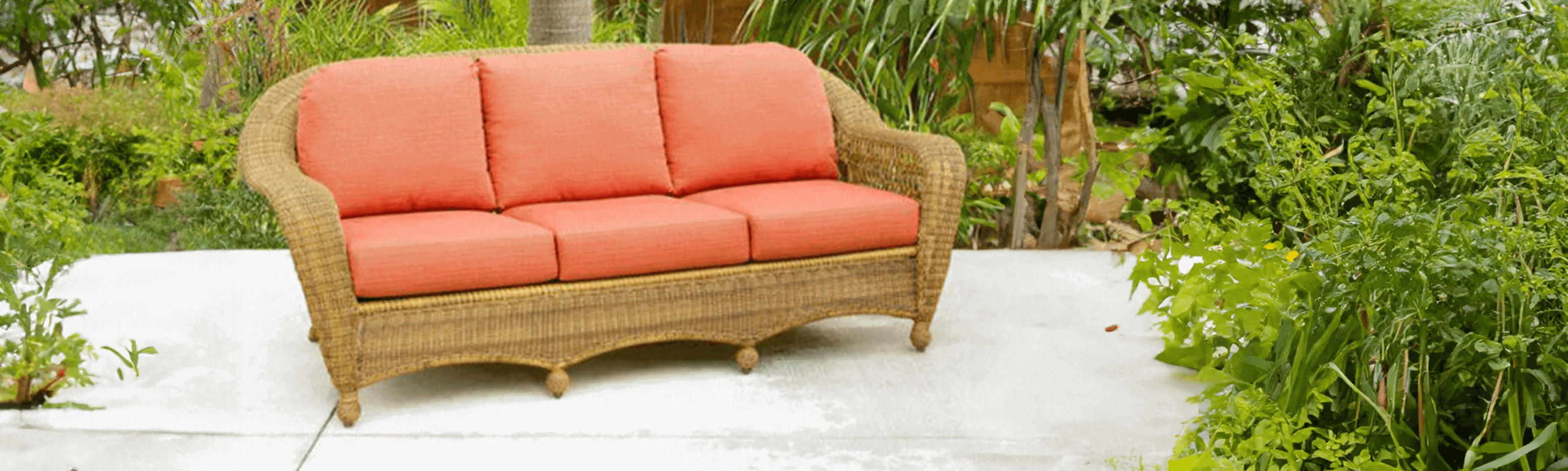 Pillow Perfect Cuscino Per Divanetto In Vimini Outdoor – Arancione, 111,8x48,3x12,7 Cm