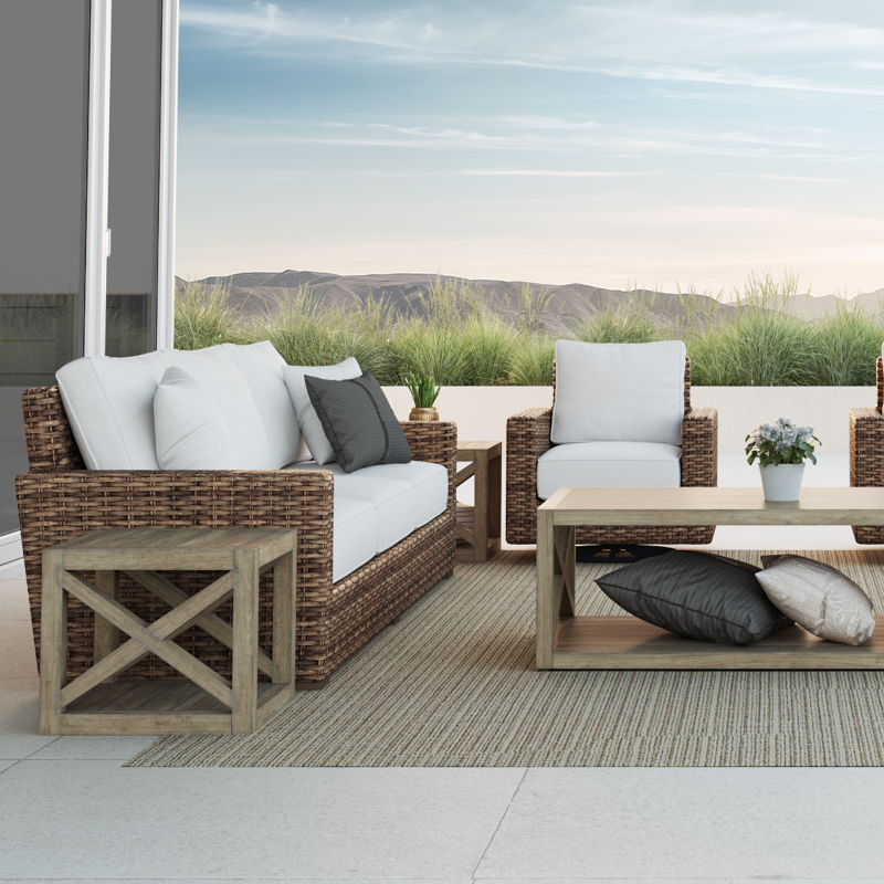 Sunset West Coastal Teak X Outdoor End Table