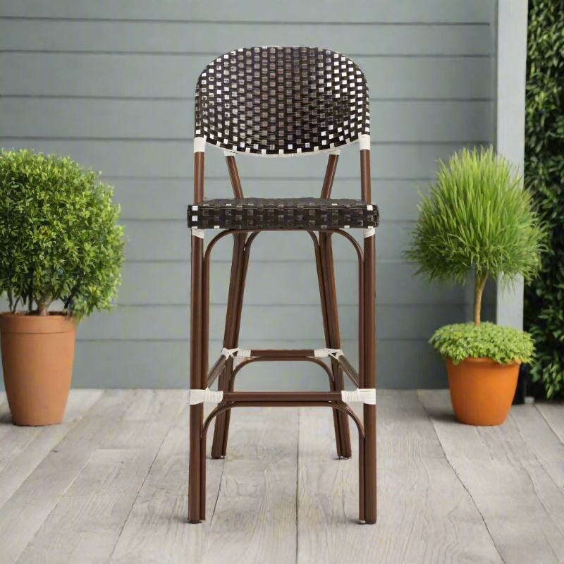 DecoScape Paris Aluminum Outdoor Bar Side Chair