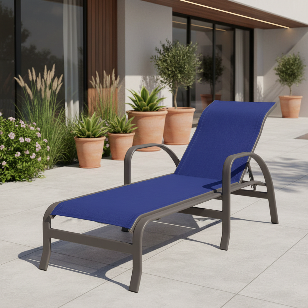 DecoScape Atlantic Outdoor Aluminum Chaise Lounge with Arms