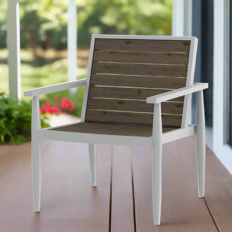 DecoScape Danish Aluminum Outdoor Club Chair with Slats