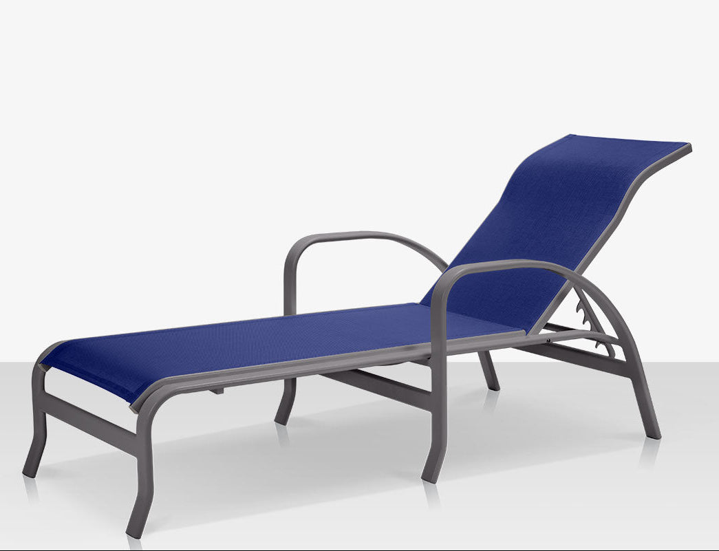 DecoScape Atlantic Outdoor Aluminum Chaise Lounge with Arms