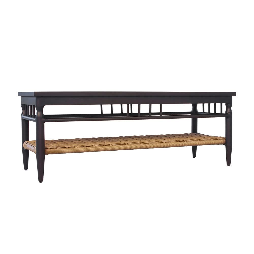 Lloyd Flanders Low Country Woven Vinyl Outdoor Rectangle Cocktail Table
