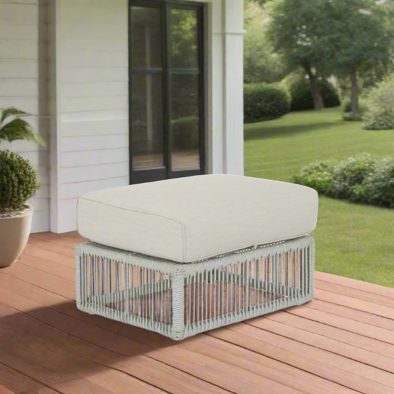 Sunset West Miami Rope Aluminum Outdoor Ottoman