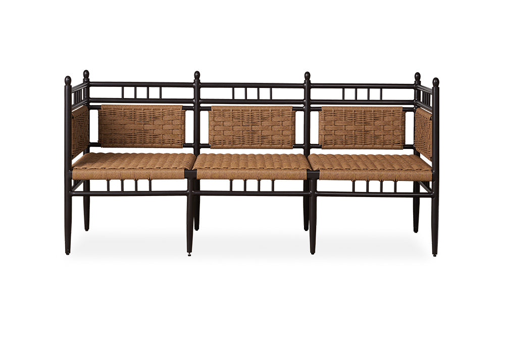Lloyd Flanders Low Country Woven Vinyl Outdoor Garden Bench