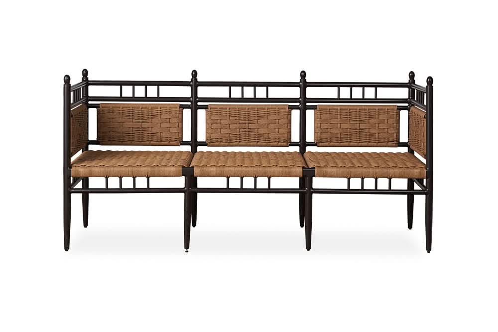 Lloyd Flanders Low Country Woven Vinyl Outdoor Garden Bench
