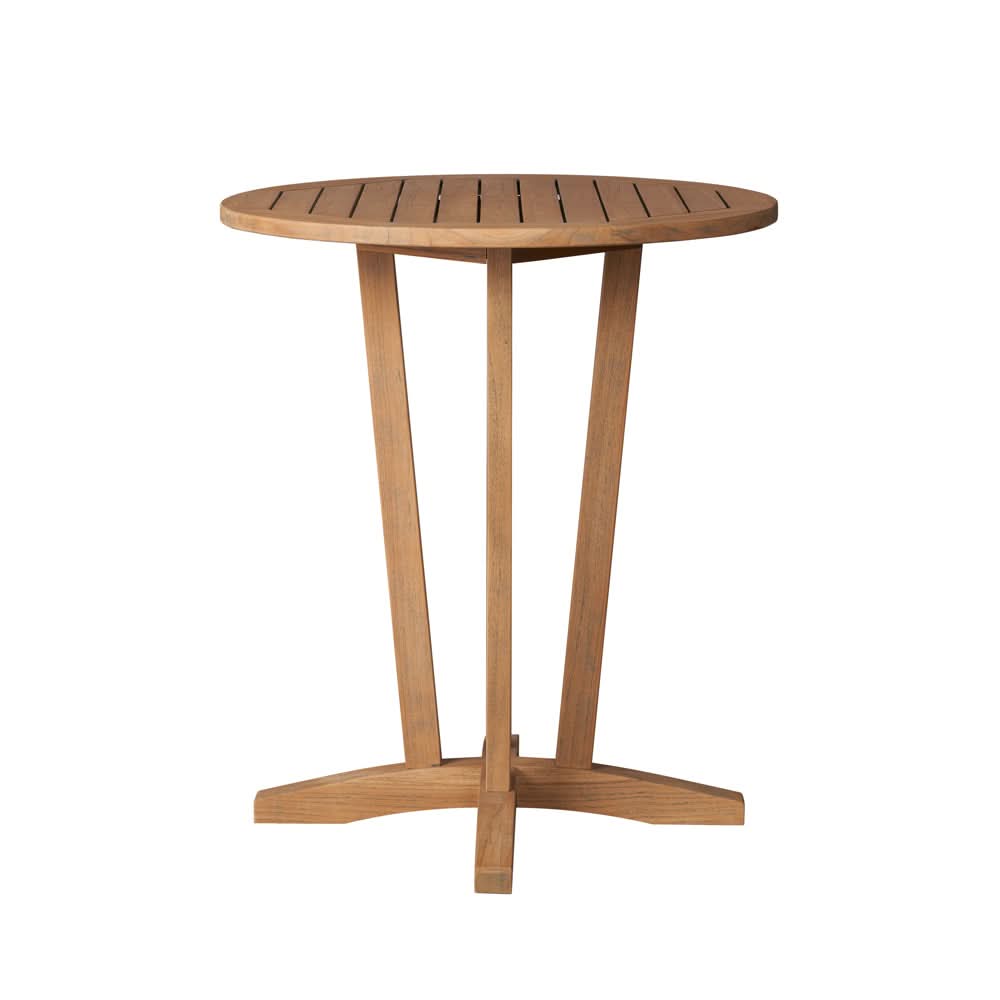 Lloyd Flanders Teak Outdoor 30" Round Bar Table
