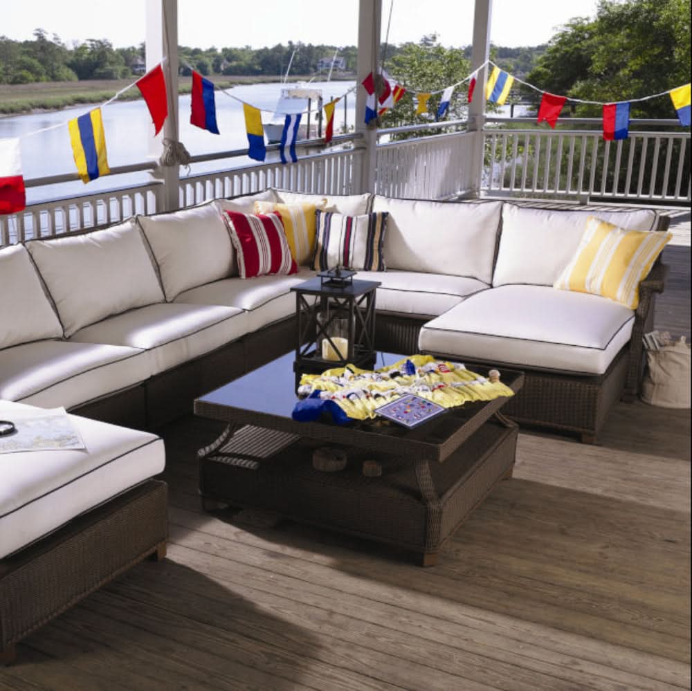 Lloyd Flanders Hamptons Wicker Outdoor 37" Square Cocktail Table