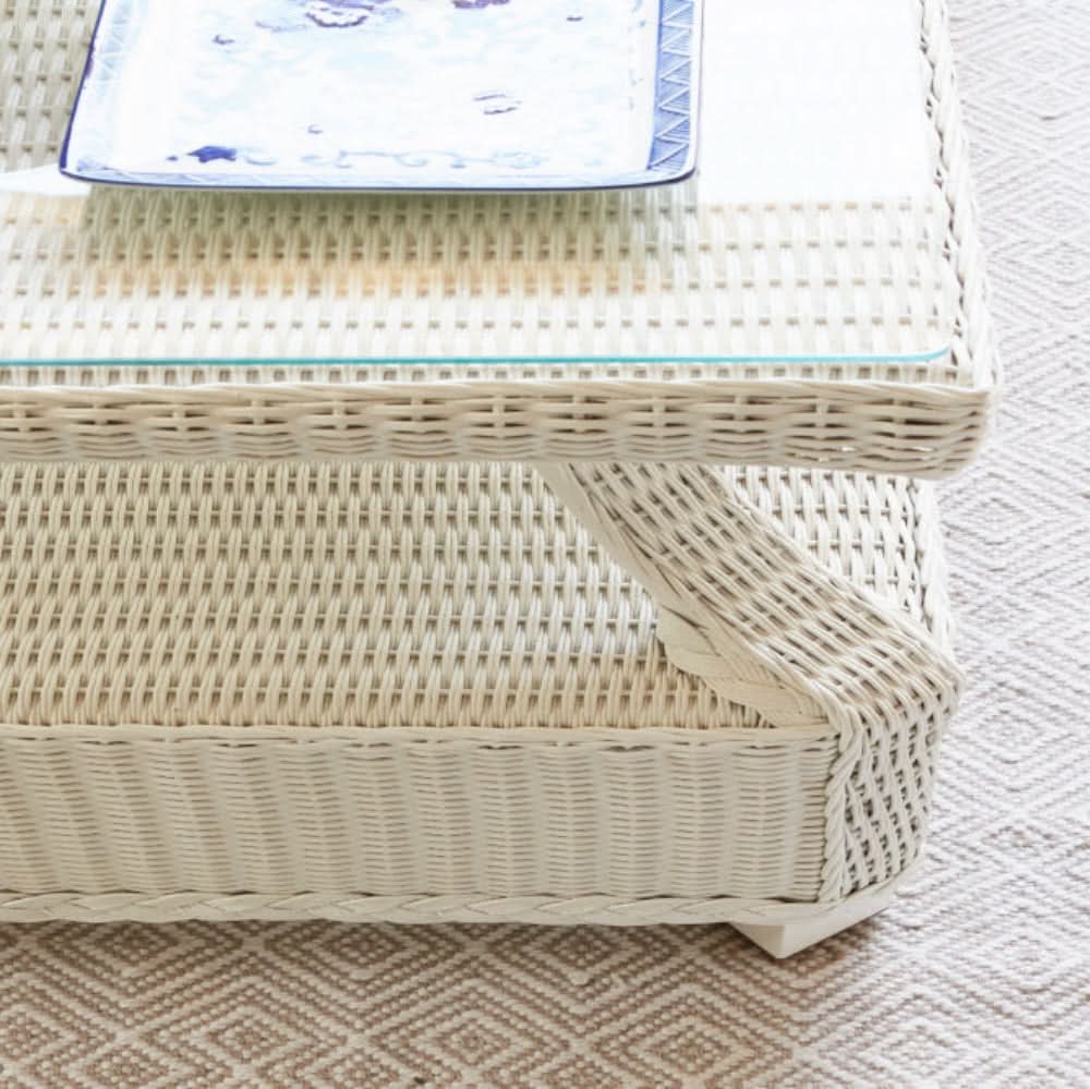 Lloyd Flanders Hamptons Wicker Outdoor 37" Square Cocktail Table