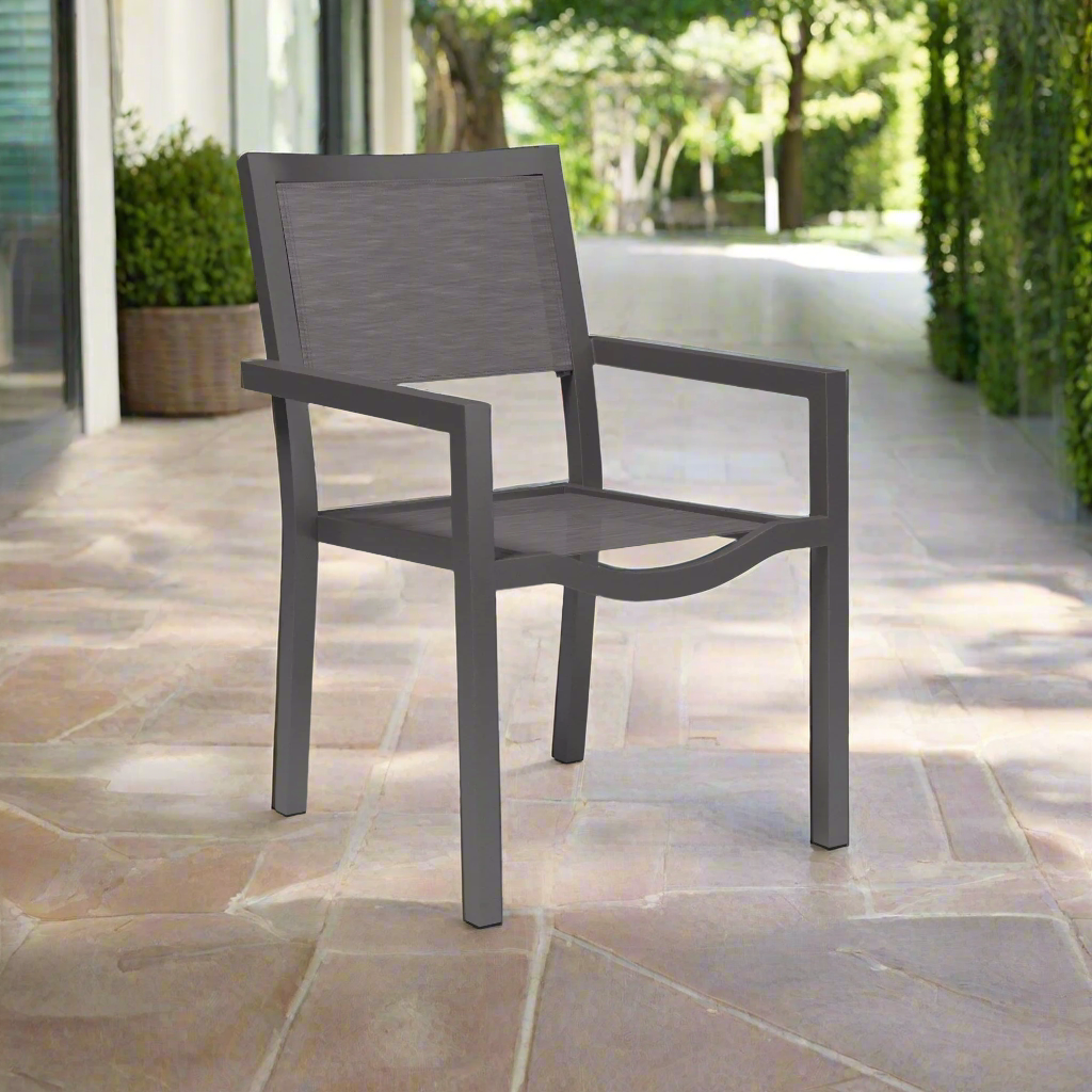 Sunset West Vegas Aluminum Outdoor Stackable Sling Club Chair