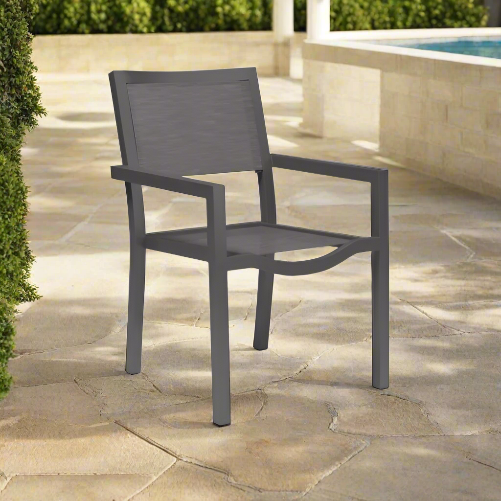 Sunset West Vegas Aluminum Outdoor Stackable Sling Dining Chair