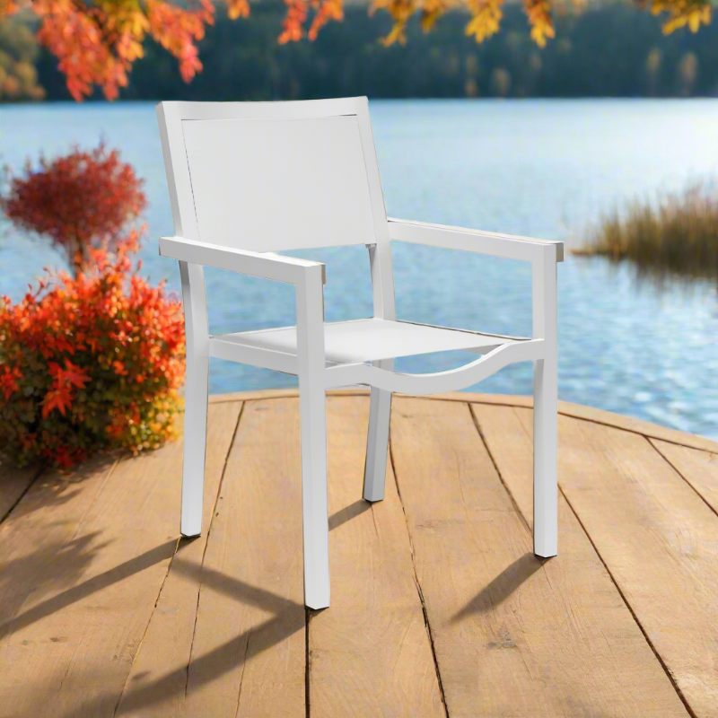 Sunset West Naples Aluminum Outdoor Stackable Dining Chair
