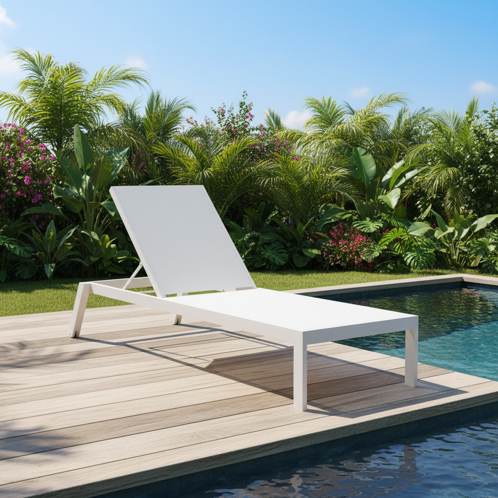 Sunset West Naples Aluminum Outdoor Stackable Chaise Lounge