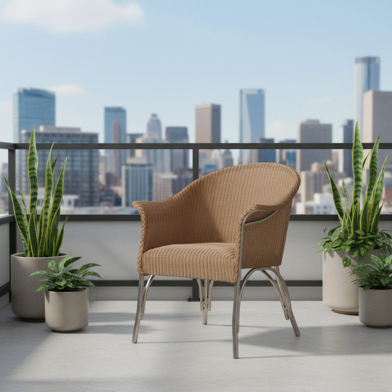 Lloyd Flanders All Seasons Wicker Aluminum Outdoor Lounge Chair with Padded Seat