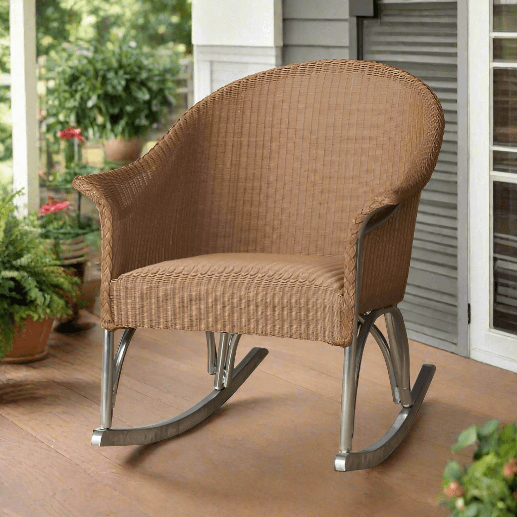 Lloyd Flanders All Seasons Wicker Outdoor Lounge Rocker with Padded Seat