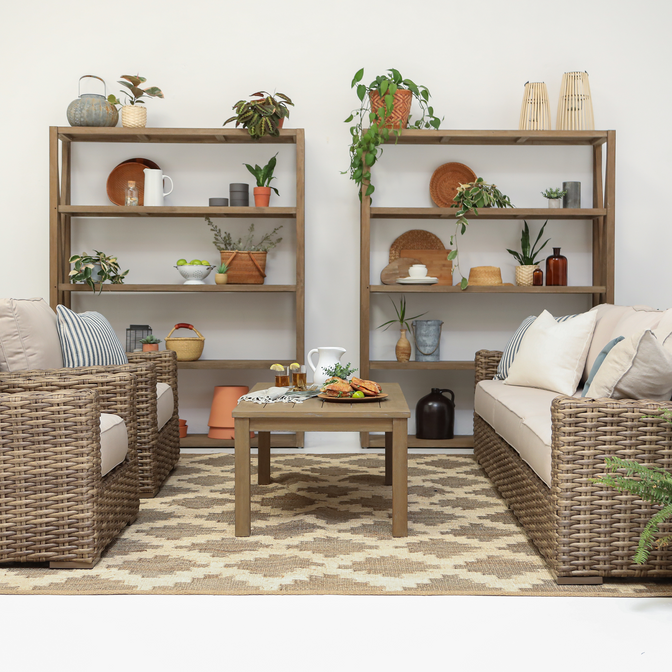 Sunset West Coastal Teak Outdoor Rectangular Coffee Table