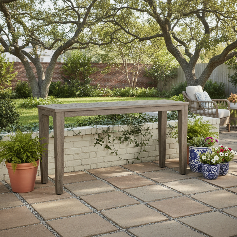 Lloyd Flanders Frontier Aluminum Outdoor 58" Rectangle Console Table