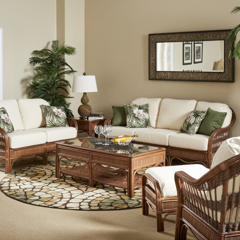 South Sea Rattan Bermuda Wicker Indoor End Table
