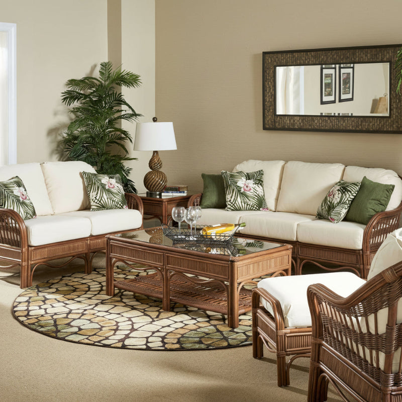 South Sea Rattan Bermuda Wicker Indoor 6-Person Living Room Set