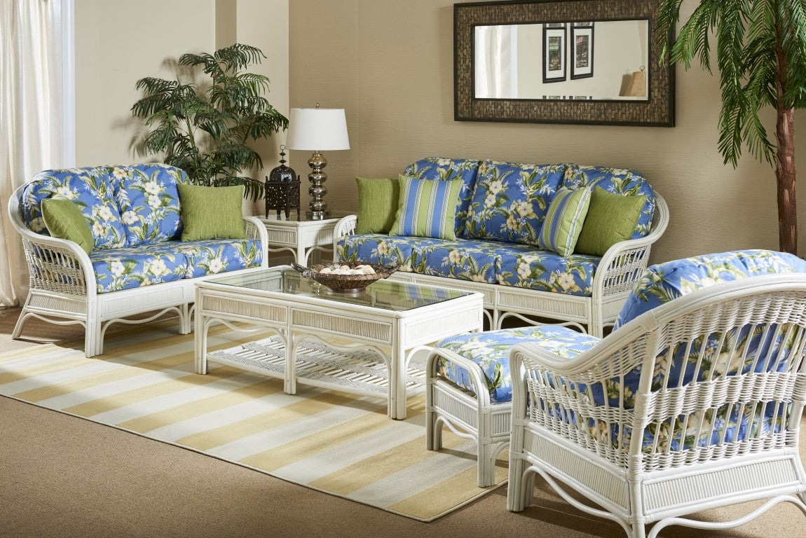 South Sea Rattan Bermuda End Table (Glass Included)