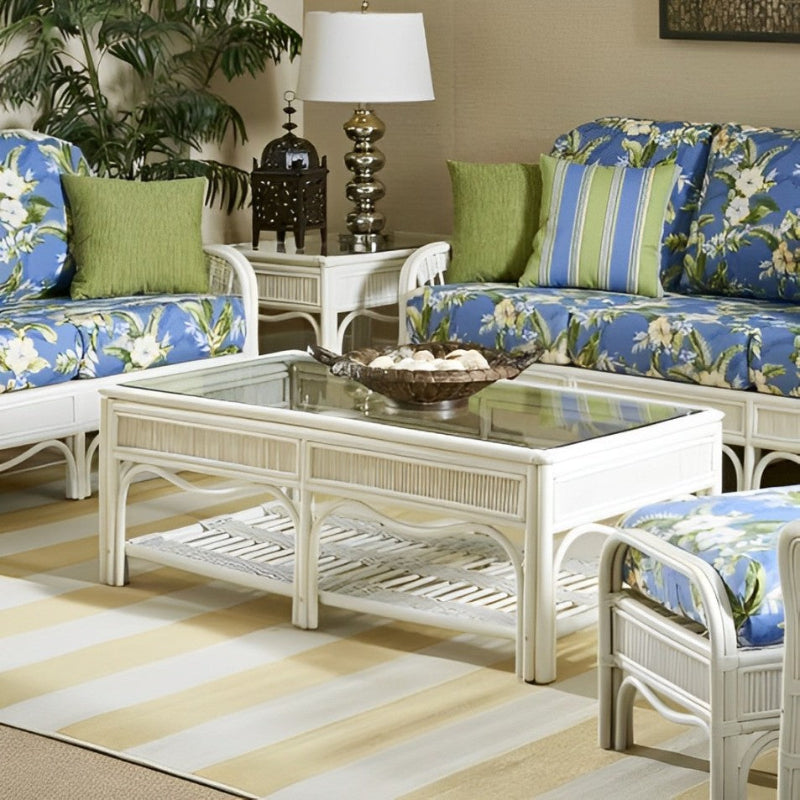 South Sea Rattan Bermuda Wicker Indoor Coffee Table
