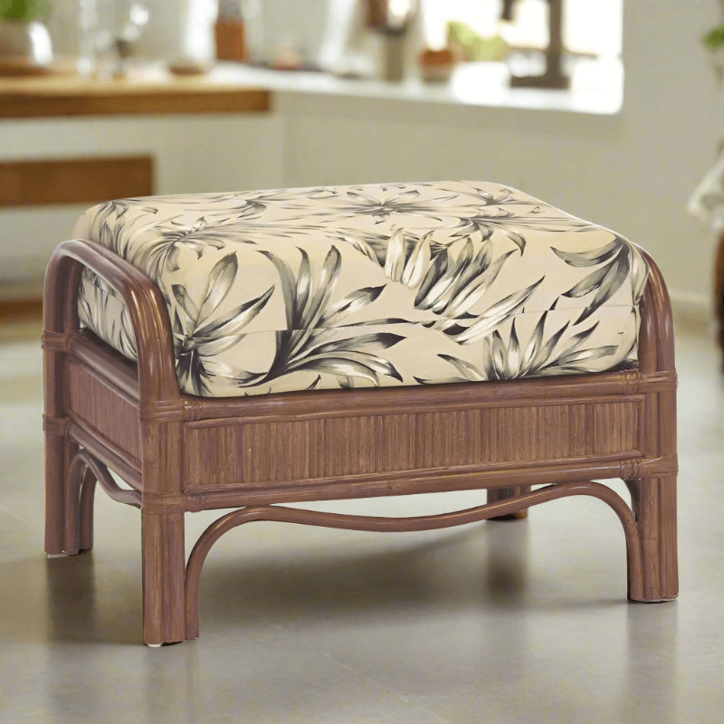 South Sea Rattan Bermuda Wicker Indoor Ottoman