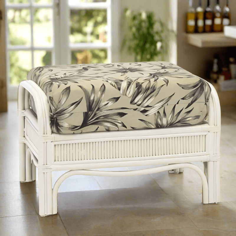 South Sea Rattan Bermuda Wicker Indoor Ottoman