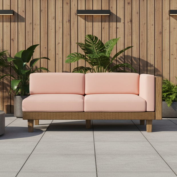 Lloyd Flanders Catalina Wicker Outdoor Left Arm Loveseat