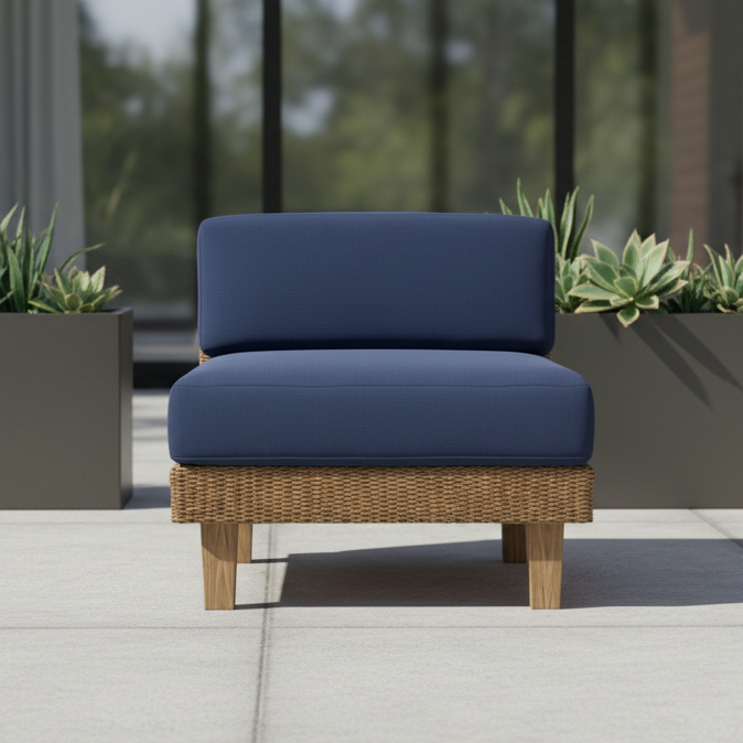 Lloyd Flanders Catalina Wicker Outdoor Armless Sectional Chair