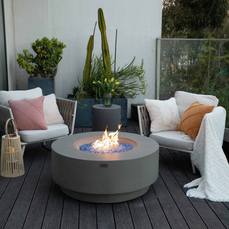 Elementi Plus Colosseo Glass Fiber Reinforced Concrete Outdoor Fire Pit Table