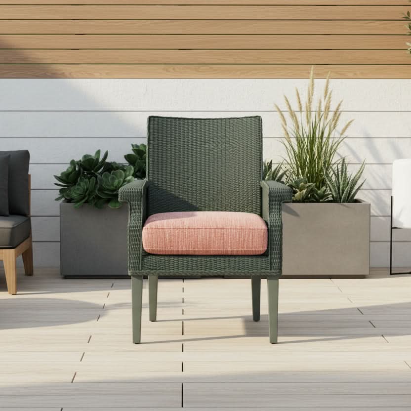 Lloyd Flanders Hamptons Wicker Outdoor Dining Arm Chair