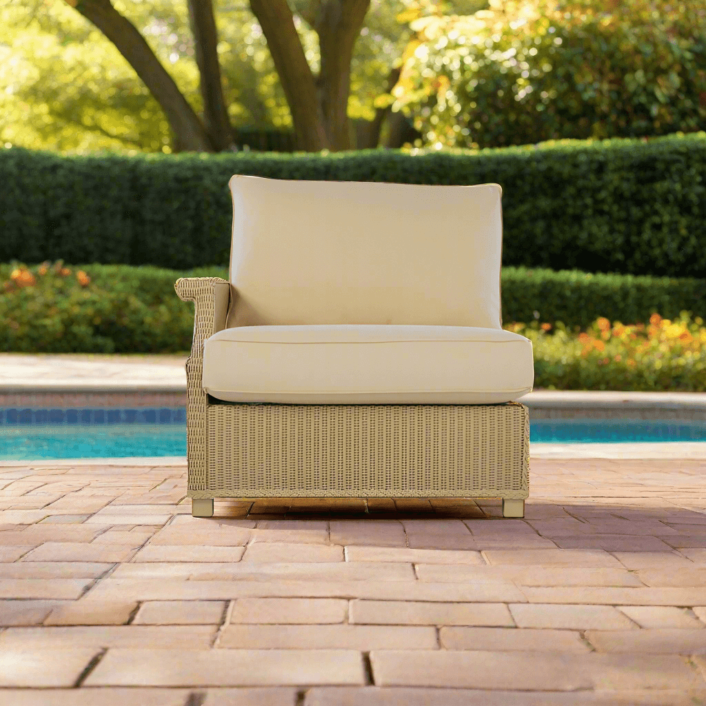 Lloyd Flanders Hamptons Wicker Outdoor Right Arm Sectional Chair
