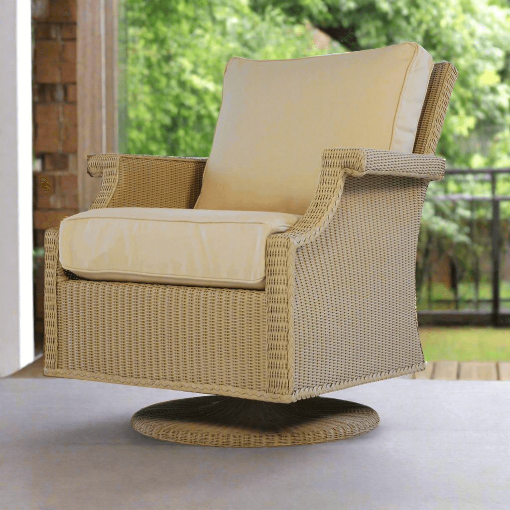 Lloyd Flanders Hamptons Wicker Outdoor Swivel Rocker Lounge Chair