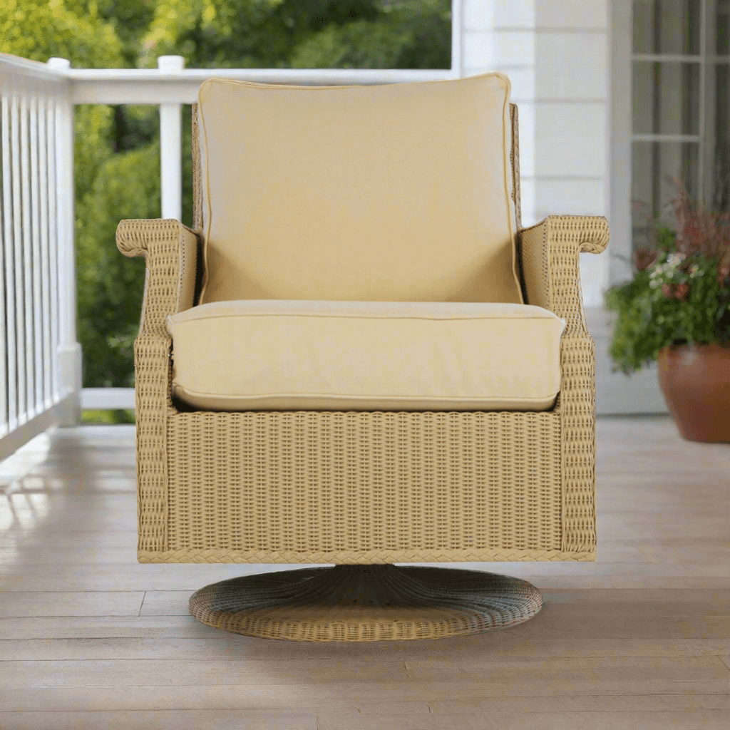 Lloyd Flanders Hamptons Wicker Outdoor Swivel Rocker Lounge Chair