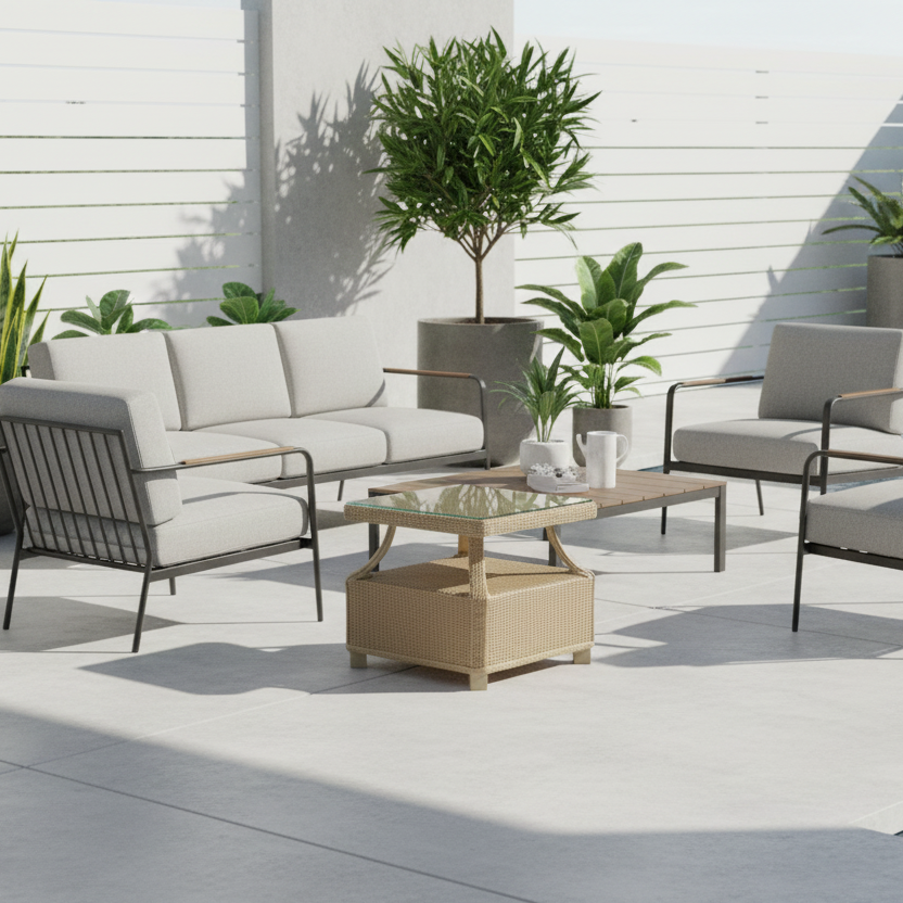 Lloyd Flanders Hamptons Wicker Outdoor 23" Square End Table