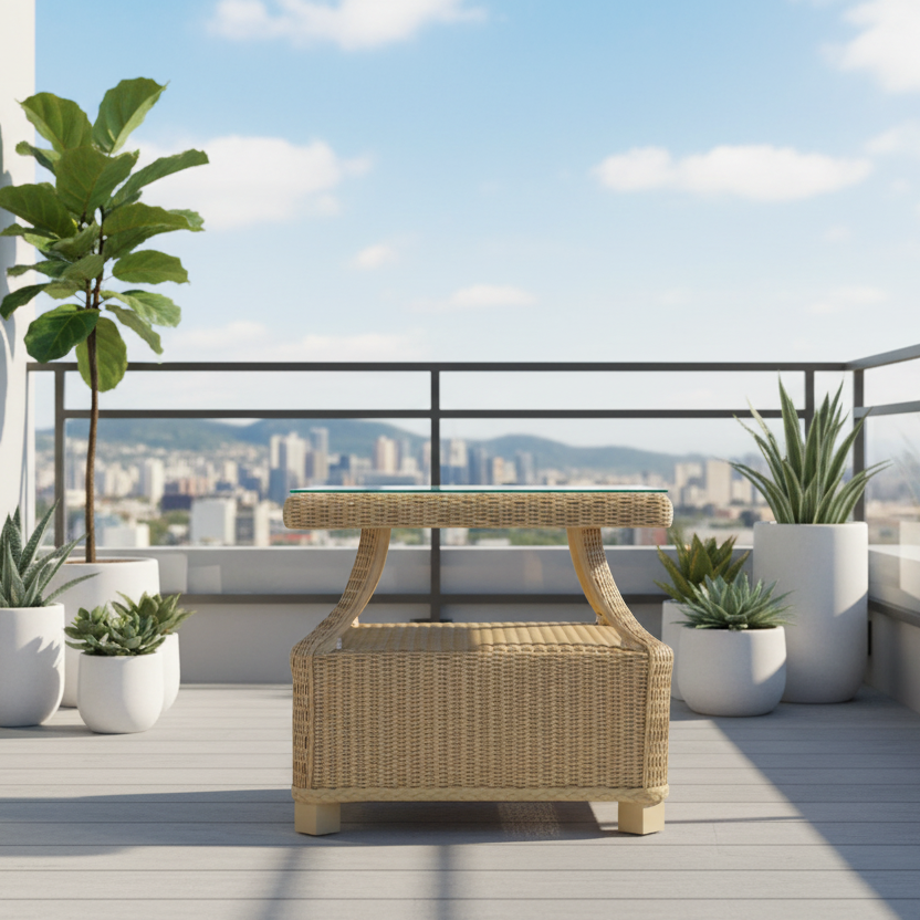 Lloyd Flanders Hamptons Wicker Outdoor 23" Square End Table