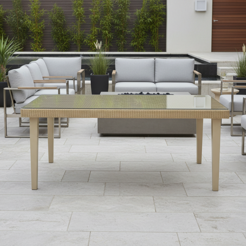 Lloyd Flanders Hamptons Wicker Outdoor 73" Dining Table