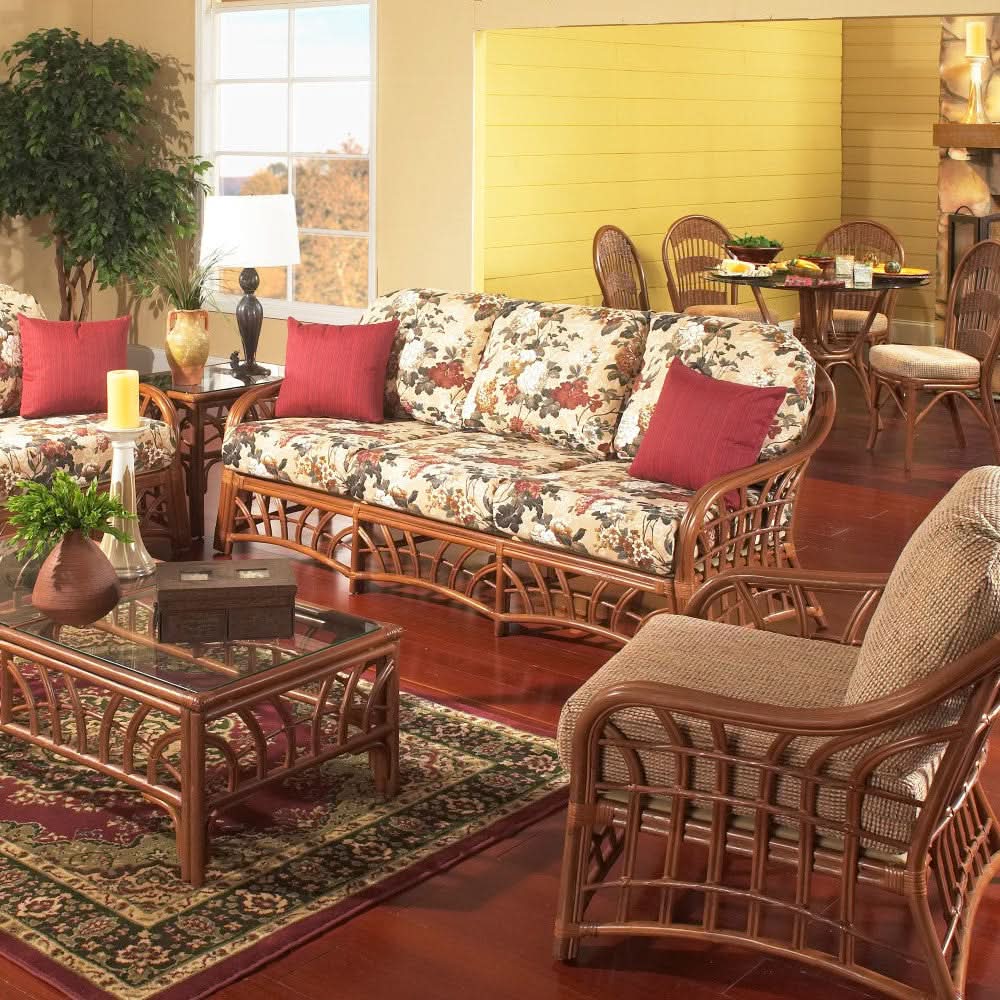 South Sea Rattan New Kauai Rattan Indoor Sofa