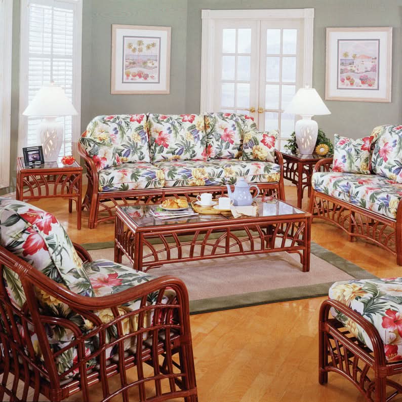South Sea Rattan New Kauai Rattan Indoor Sofa