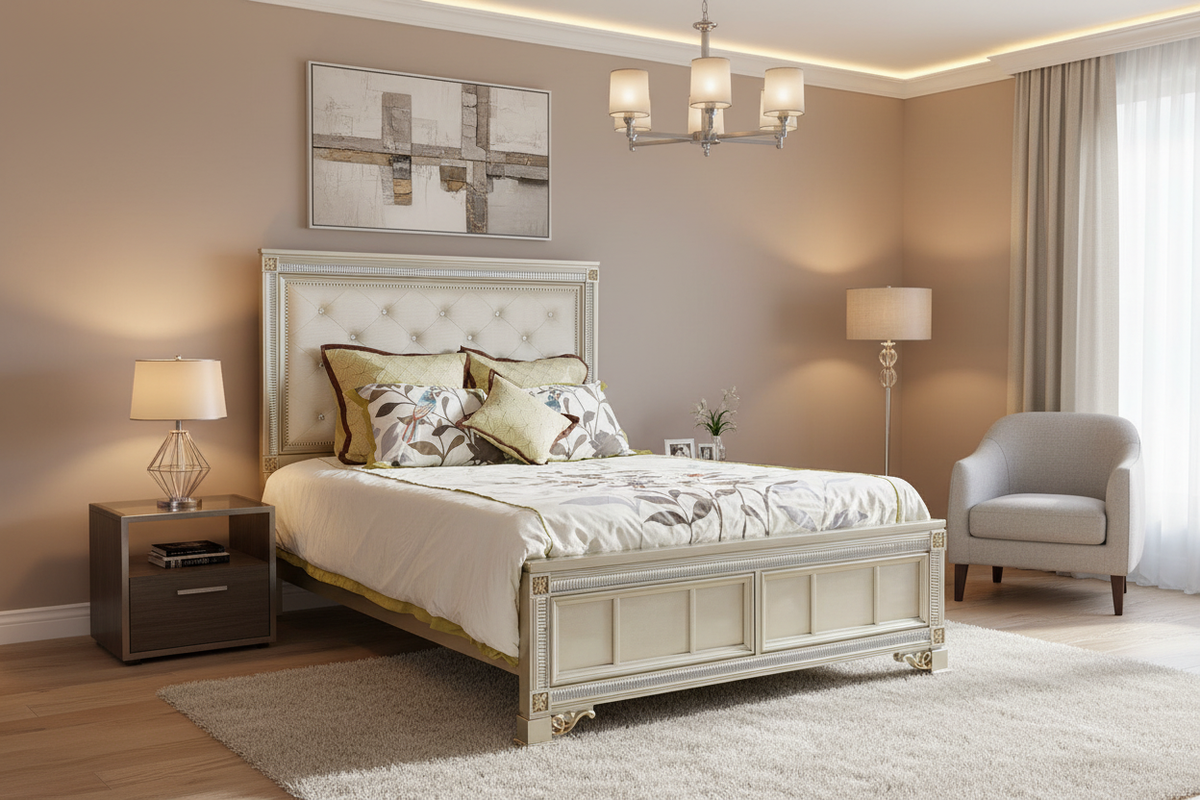 Oasis Home Tiffany Solid Wood Indoor California King Bed