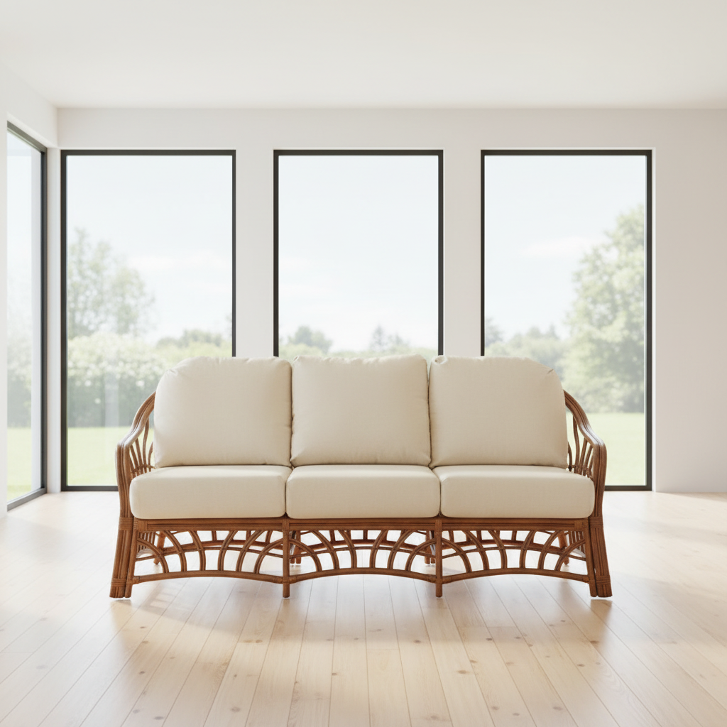 South Sea Rattan New Kauai Rattan Indoor Sofa & End Table Comfort Set