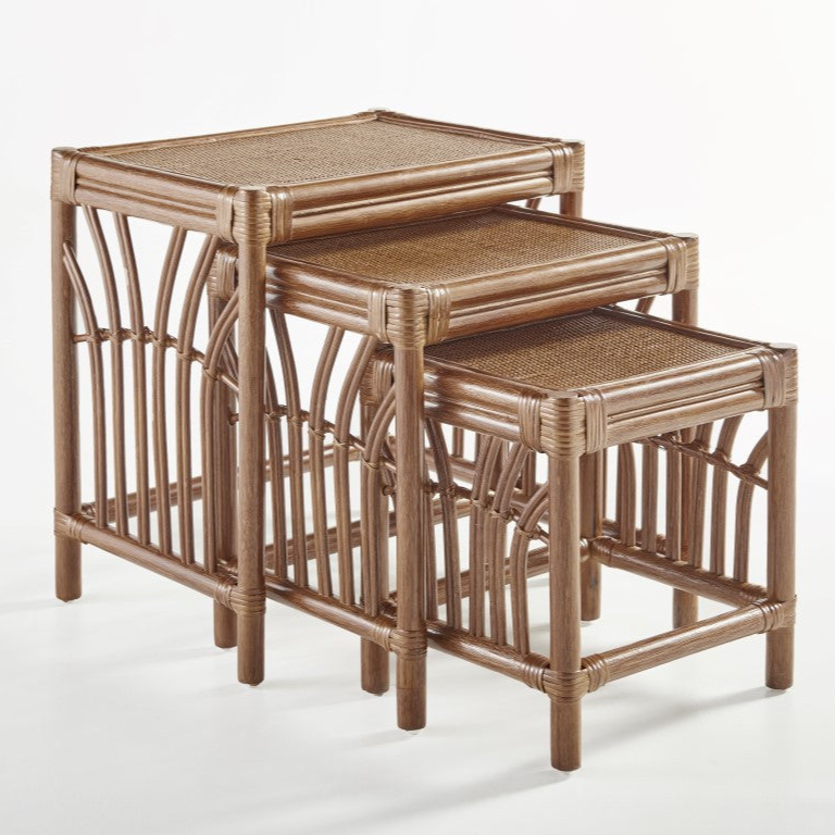 South Sea Rattan New Kauai Rattan Indoor Nest of Tables (Set of 3)