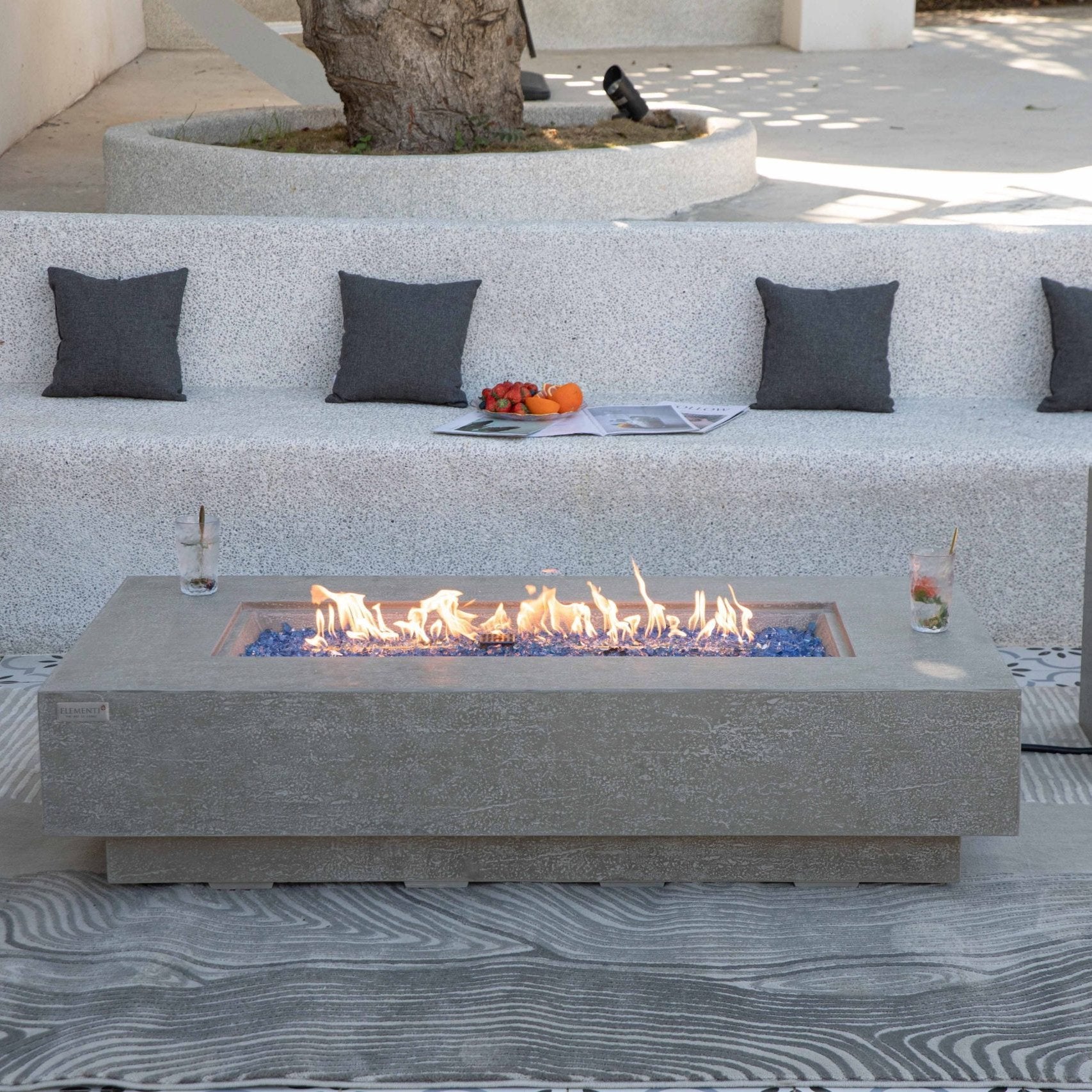 Elementi Plus Riviera GFRC Outdoor Fire Pit Table