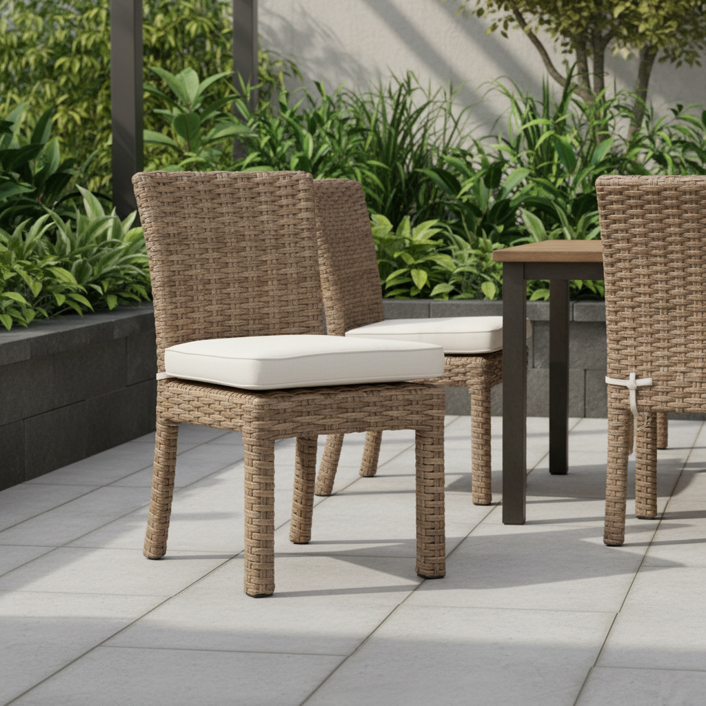 Sunset West Havana Wicker Outdoor Armless Dining Chair