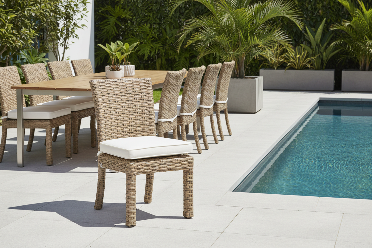 Sunset West Havana Wicker Outdoor Armless Dining Chair