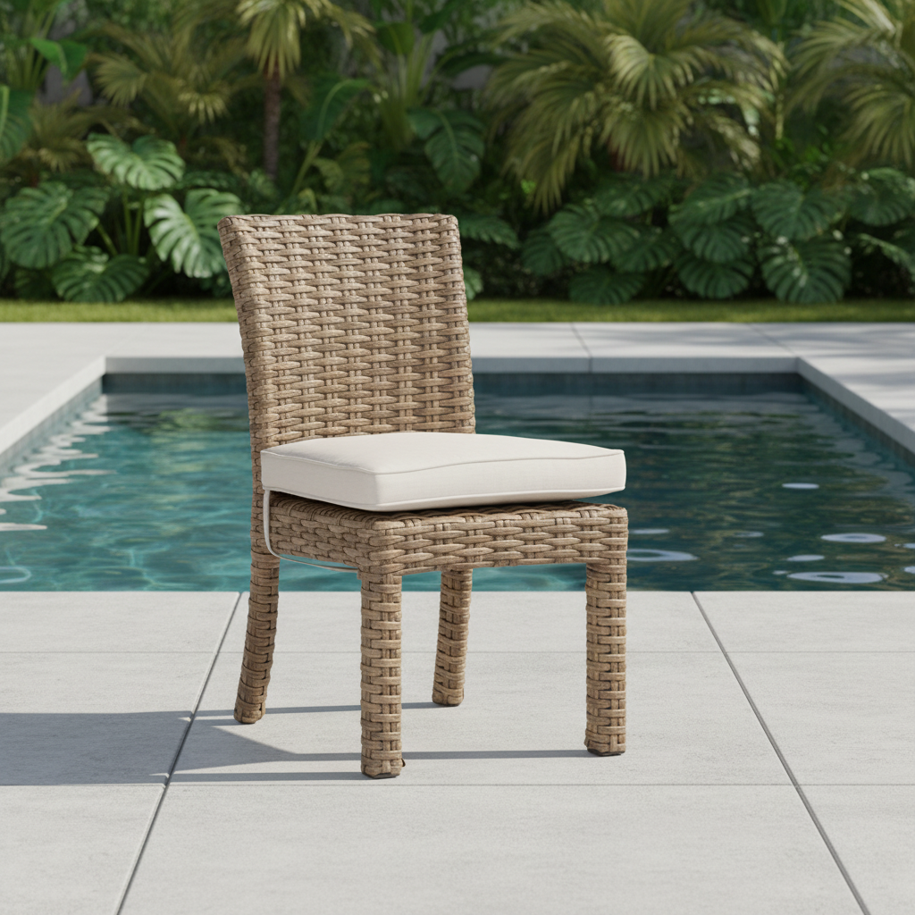 Sunset West Havana Wicker Outdoor Armless Dining Chair