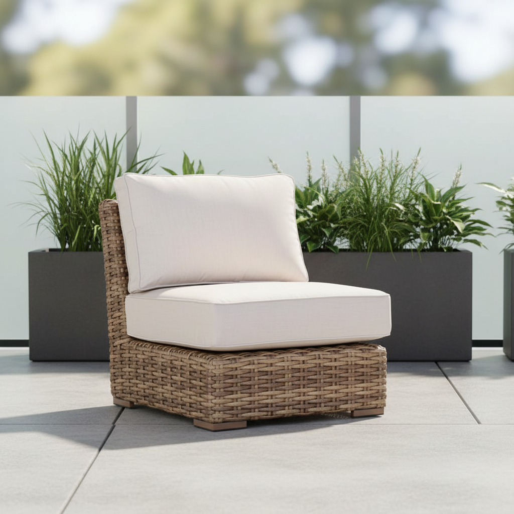Sunset West Havana Wicker Outdoor Armless Club Chair