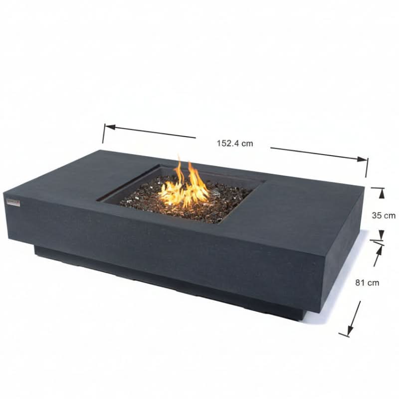 Elementi Plus Cannes Glass Fiber Reinforced Concrete Outdoor Fire Pit Table