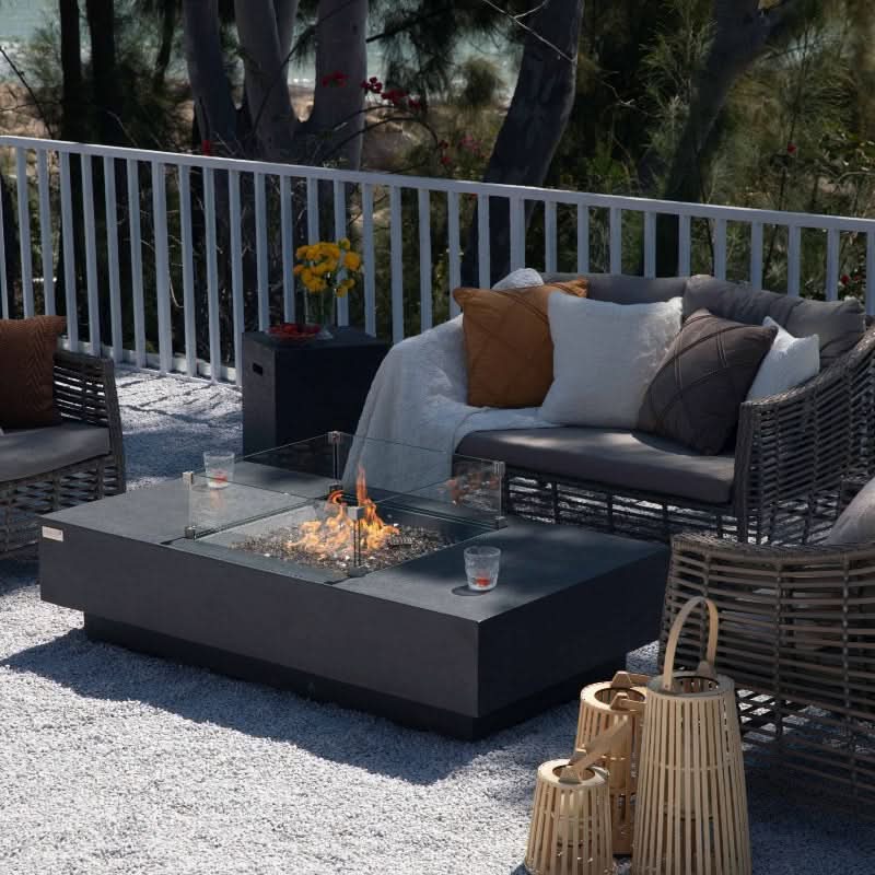 Elementi Plus Cannes Glass Fiber Reinforced Concrete Outdoor Fire Pit Table