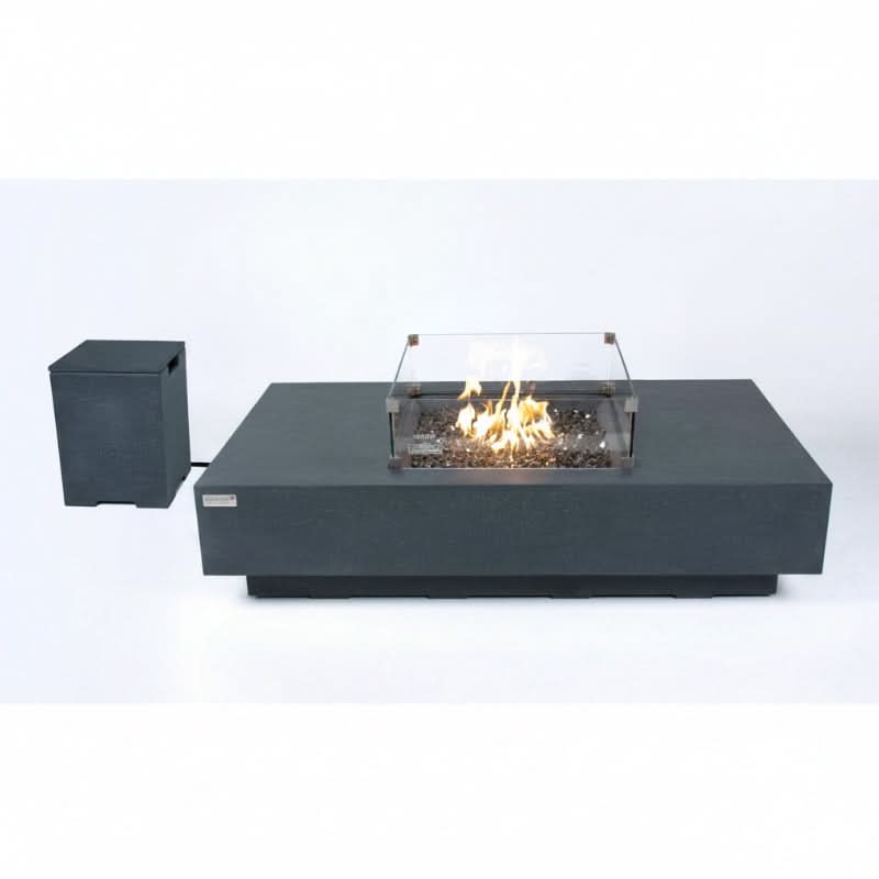 Elementi Plus Cannes Glass Fiber Reinforced Concrete Outdoor Fire Pit Table